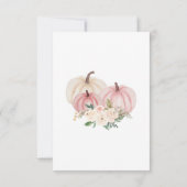 Roze kleine pompoenBaby shower Bedankkaart (Achterkant)