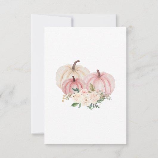 Roze kleine pompoenBaby shower Bedankkaart (Achterkant)