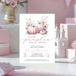 Roze kleine pompoenBaby shower Kaart