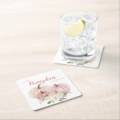 Roze kleine pompoenBaby shower Kartonnen Onderzetters (Insitu)