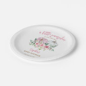 Roze kleine pompoenBaby shower Papieren Bordje (Gekanteld)