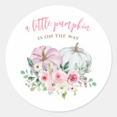 Roze kleine pompoenBaby shower Ronde Sticker (Voorkant)