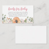 Roze kleine pompoenboeken voor Baby shower voor Ba Informatiekaartje (Voorkant / Achterkant)