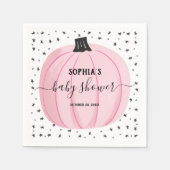 Roze kleine pompoenen Baby shower Napkins Servet (Voorkant)