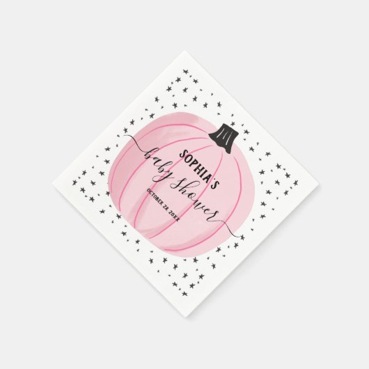 Roze kleine pompoenen Baby shower Napkins Servet (Hoek)