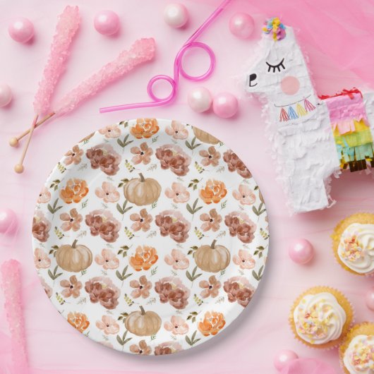 Roze kleine pompoenpapier Bord pompoen Baby Showe (Feest)
