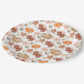 Roze kleine pompoenpapier Bord pompoen Baby Showe (Gekanteld)