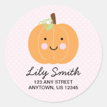 Roze kleine pompoenretouradreslabels