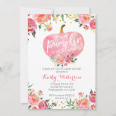 Roze kleine pompoenuitnodiging kaart (Voorkant)