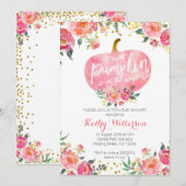 Roze kleine pompoenuitnodiging kaart (Voorkant / Achterkant)