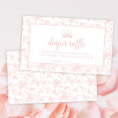 Roze kleine prinses baby shower luier loterij informatiekaartje