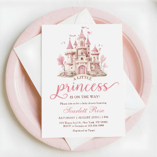 Roze Kleine Prinses Kasteel Meisje Baby Borrel Kaart