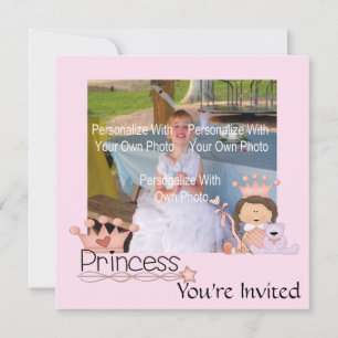 Roze kleine prinses uitnodigingen