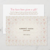  Roze kleine Roos Afdrukcadeaubon (Voorkant / Achterkant)