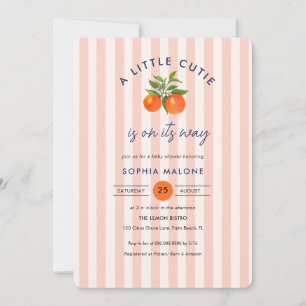Roze kleine schat op komst Citrus Baby shower  Kaart