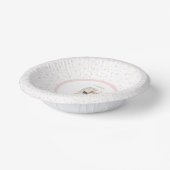 Roze Kleine Sneeuwvlok Baby shower Papieren Kommen (Gebogen)