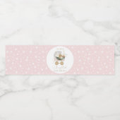 Roze Kleine Sneeuwvlok Baby shower Waterfles Etiket (Enkel label)