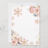 Roze kleine sneeuwvlok op weg naar de kerstdouche kaart (Achterkant)