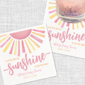 Roze kleine straal van zonneschijn Baby shower Servet