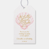 Roze Kleine Strandmeid Verjaardag Cadeaulabel (Voorkant)