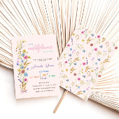 Roze Kleine Wildbloem Baby Meisje Douche Kaart