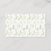 Roze kleine wilde bloem baby shower luier loterij informatiekaartje (Achterkant)