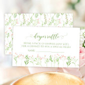 Roze kleine wilde bloem baby shower luier loterij informatiekaartje