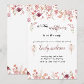 Roze Kleine Wilde Bloem is Op Weg Baby Shower Kaart (Voorkant / Achterkant)