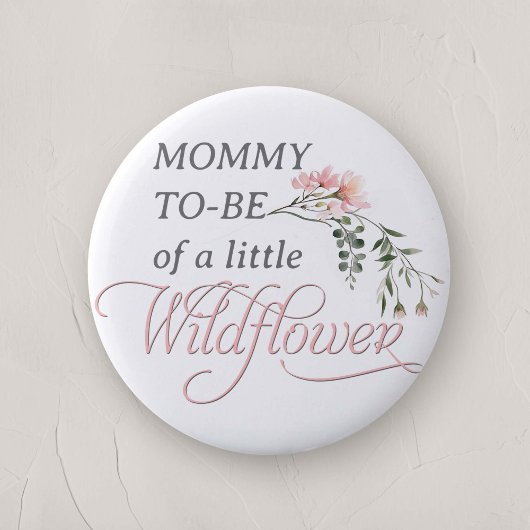 Roze Kleine Wildflower mama om te zijn Ronde Button 5,7 Cm