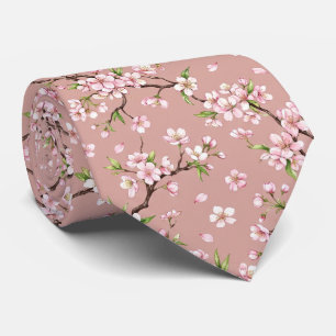 Roze kleine witte bloemmotief nekband voor mannen stropdas