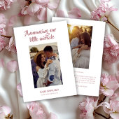 Roze kleine wonder foto zwangerschap aankondiging