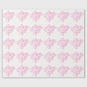 Roze kleine zusje typografie met glitter cadeaupapier (Vlak)