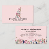Roze klep van de textuur Kat Pet Sitting Visitekaartje (Voorkant / Achterkant)