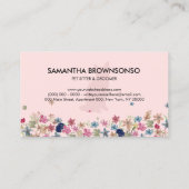 Roze klep van de textuur Kat Pet Sitting Visitekaartje (Achterkant)