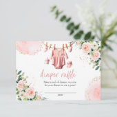 Roze kleren Luier loterij kaart (Staand voorkant)