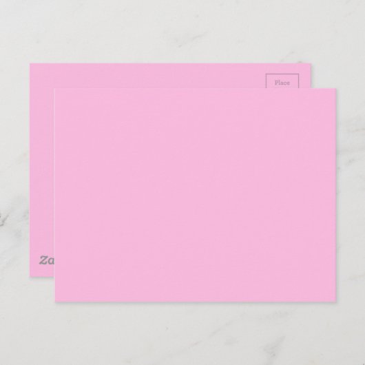 Roze kleur briefkaart (Voorkant / Achterkant)
