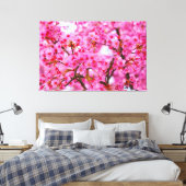 Roze kleur Cherry Blossom Canvas Afdruk (Insitu (Slaapkamer))