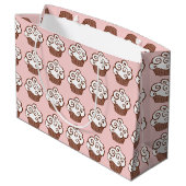 Roze Kleur Cupcake Cadeautas (Achterkant Gekanteld)