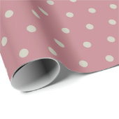 Roze Kleur Eenvoudige Polka Dots Schattige Boho Ch Cadeaupapier (Rol Hoek)