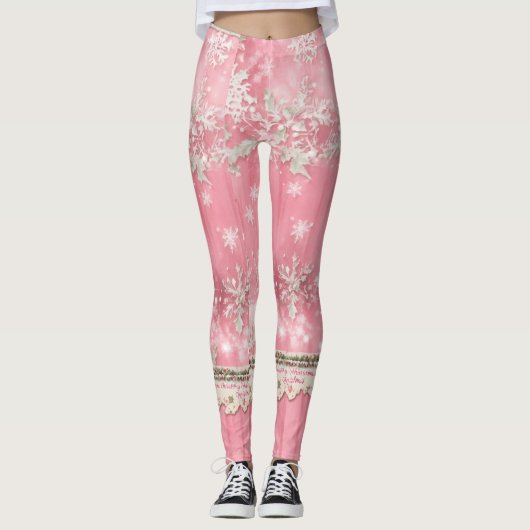Roze kleur leggings (Voorkant)