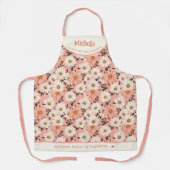 Roze kleur madeliefjes botanisch gepersonaliseerd schort (Voorkant)