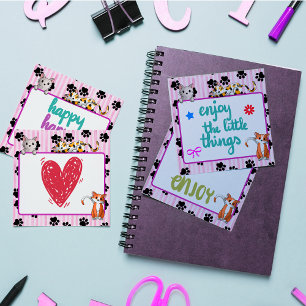 Roze kleur met poten schattige kittens 3 x 3 inch post-it® notes