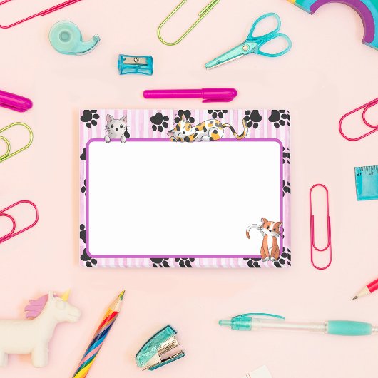  Roze kleur met poten schattige kittens 4" x 3" Post-it® Notes
