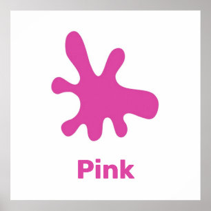 Roze kleur met woorden poster