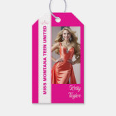 Roze Kleur Pop Aangepaste Foto Labels Cadeaulabel (Voorkant)