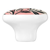 Roze kleur pop floral keramische knop (Zijkant)