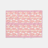 Roze Kleur Quilt Duckies Design Fleece Deken (Voorkant (Horizontaal))