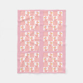 Roze Kleur Quilt Duckies Design Fleece Deken (Voorkant)
