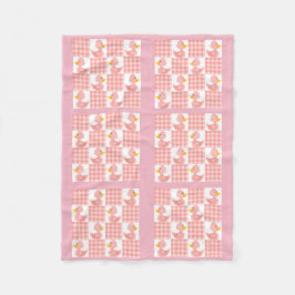 Roze Kleur Quilt Duckies Design Fleece Deken