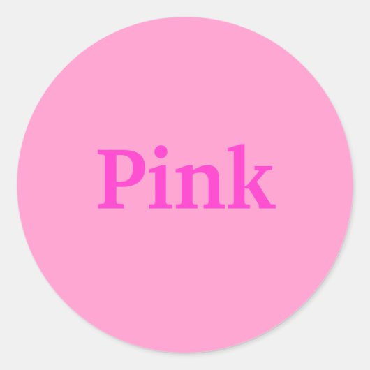 Roze Kleur Woord op Lichte PInk Stickers (Voorkant)